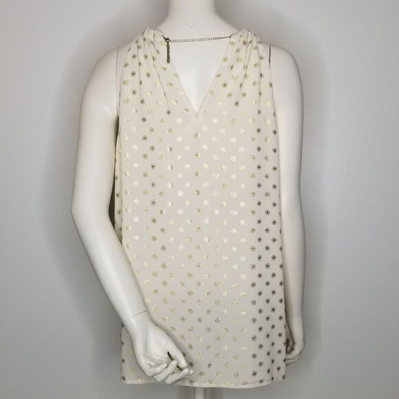 Michael Kors Metallic Gold Sleeveless Chain Top Medium - Picture 5 of 15